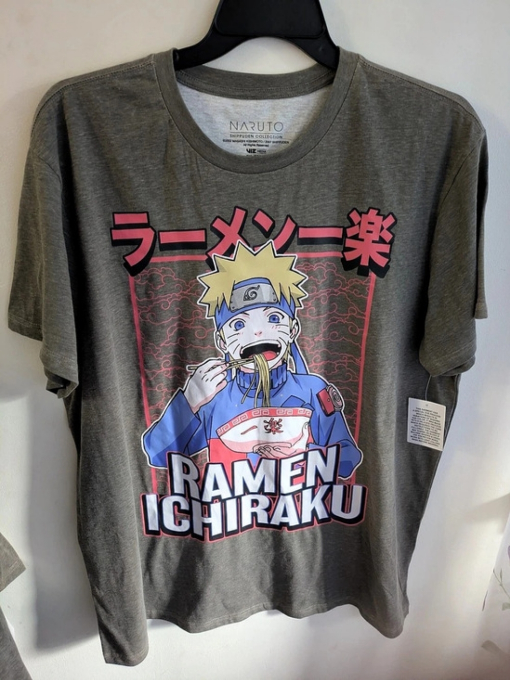Naruto Shippuden Collection Ramen Ichiraku Graphic Tee Gray Size 2XL Like New